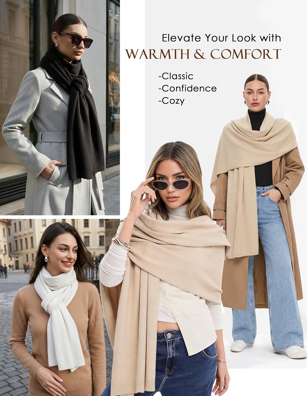 Women's Pashmina Shawl Wrap Large Wedding Bridal Evening Winter Scarf