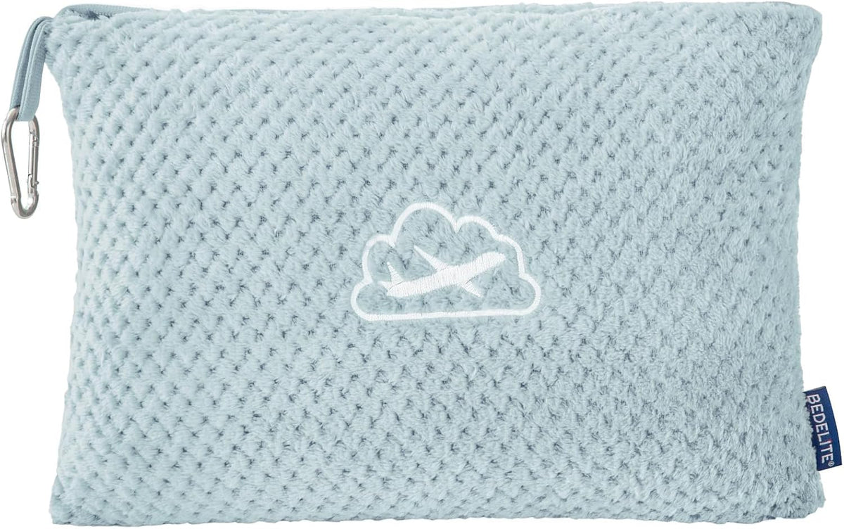 Travel Blanket with Bag, Jacquard Fleece Blanket 65"x40", Blue
