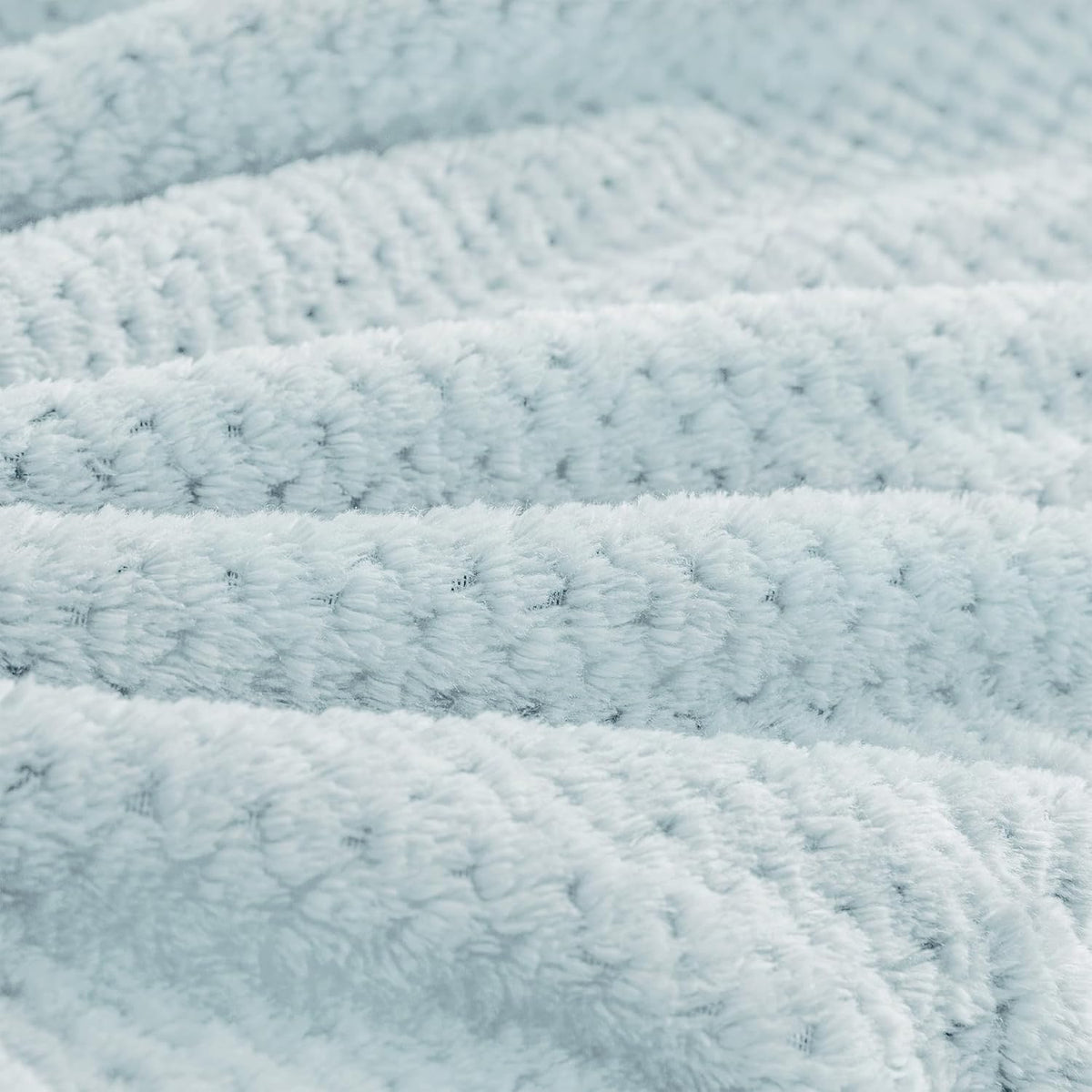 Travel Blanket with Bag, Jacquard Fleece Blanket 65"x40", Blue