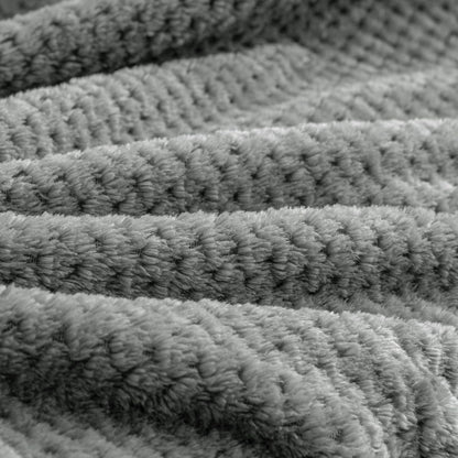 Travel Blanket with Bag, Jacquard Fleece Blanket 65"x40", Blue