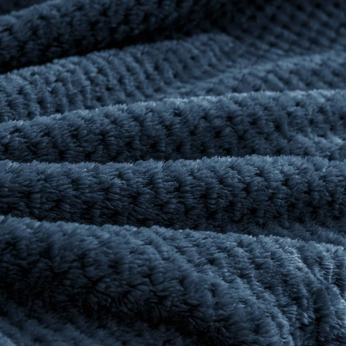 Travel Blanket with Bag, Jacquard Fleece Blanket 65"x40", Blue