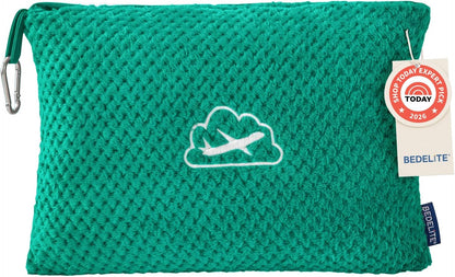 Travel Blanket with Bag, Jacquard Fleece Blanket 65"x40", Blue