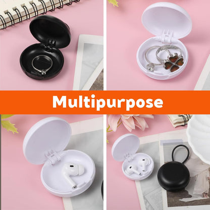 2Pcs Ear Plug Carrying Cases, Earbud Plug Organizer, Earplug Cases, Potable Mini Storage Case, Small Storage Case for Business Trip Storage Earbuds Trinkets (Black,White)
