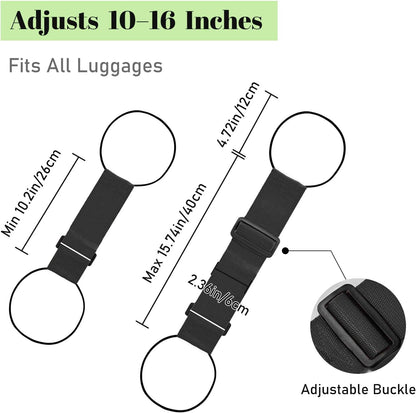 2 Pack Multi Use Strong Adjustable Luggage Connector Straps for Suitcases