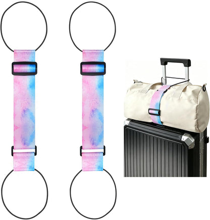 2 Pack Multi Use Strong Adjustable Luggage Connector Straps for Suitcases