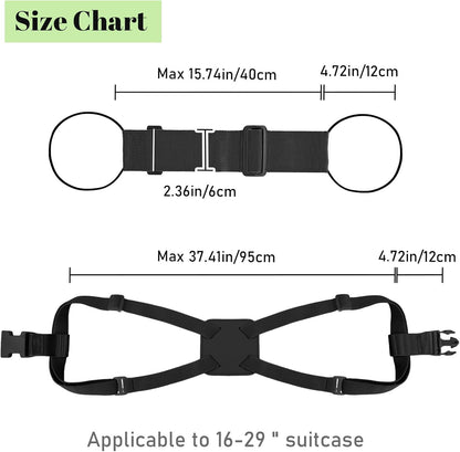 2 Pack Multi Use Strong Adjustable Luggage Connector Straps for Suitcases