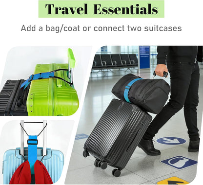 2 Pack Multi Use Strong Adjustable Luggage Connector Straps for Suitcases
