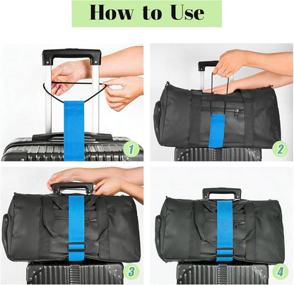 2 Pack Multi Use Strong Adjustable Luggage Connector Straps for Suitcases