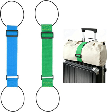 2 Pack Multi Use Strong Adjustable Luggage Connector Straps for Suitcases