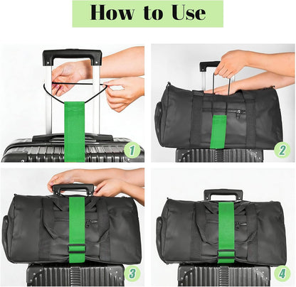 2 Pack Multi Use Strong Adjustable Luggage Connector Straps for Suitcases