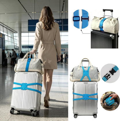 2 Pack Multi Use Strong Adjustable Luggage Connector Straps for Suitcases