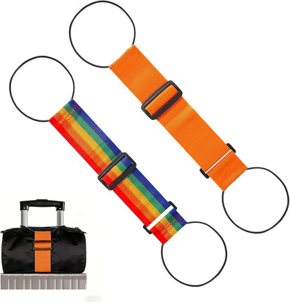 2 Pack Multi Use Strong Adjustable Luggage Connector Straps for Suitcases