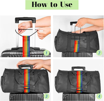 2 Pack Multi Use Strong Adjustable Luggage Connector Straps for Suitcases