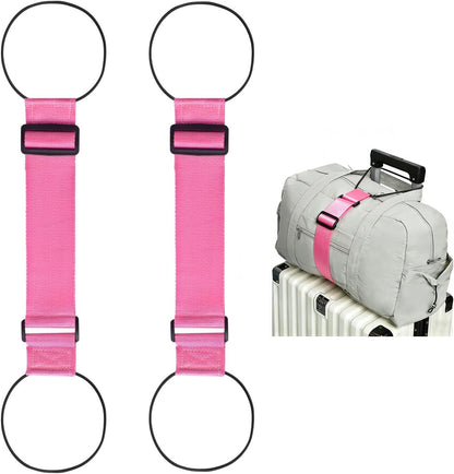 2 Pack Multi Use Strong Adjustable Luggage Connector Straps for Suitcases