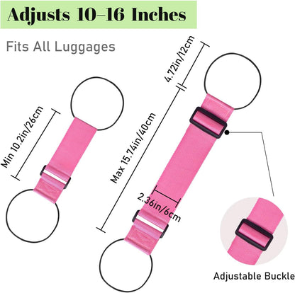 2 Pack Multi Use Strong Adjustable Luggage Connector Straps for Suitcases