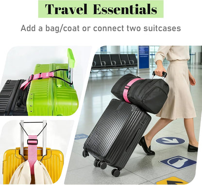 2 Pack Multi Use Strong Adjustable Luggage Connector Straps for Suitcases
