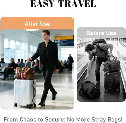 2 Pack Multi Use Strong Adjustable Luggage Connector Straps for Suitcases