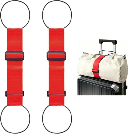 2 Pack Multi Use Strong Adjustable Luggage Connector Straps for Suitcases