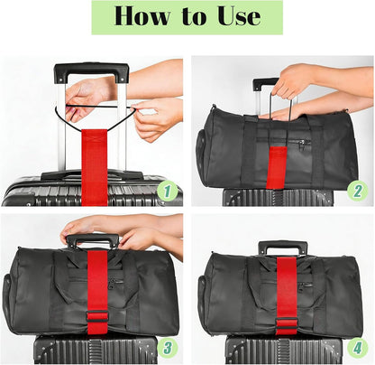 2 Pack Multi Use Strong Adjustable Luggage Connector Straps for Suitcases