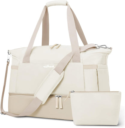 Gym Bag for Women, Personal Item Travel Bag with Shoes Compartment for Trip