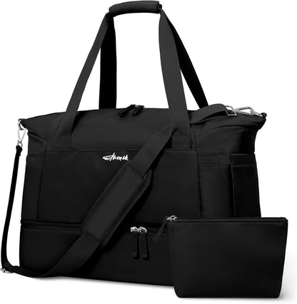 Gym Bag for Women, Personal Item Travel Bag with Shoes Compartment for Trip