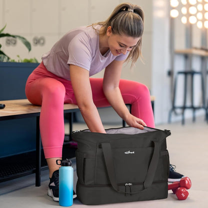 Gym Bag for Women, Personal Item Travel Bag with Shoes Compartment for Trip