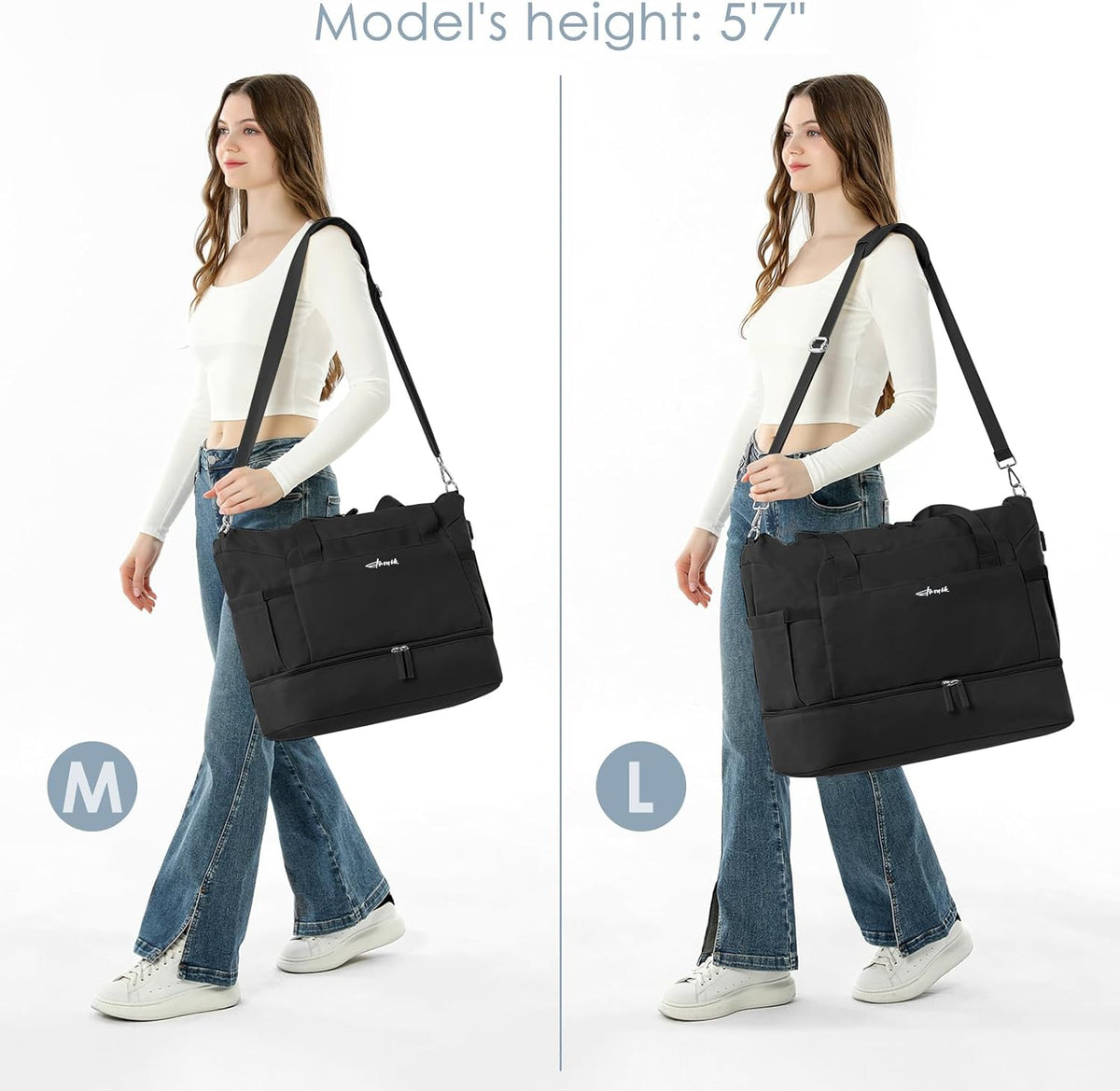 Gym Bag for Women, Personal Item Travel Bag with Shoes Compartment for Trip