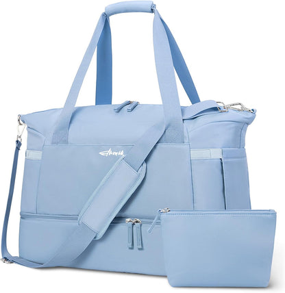 Gym Bag for Women, Personal Item Travel Bag with Shoes Compartment for Trip
