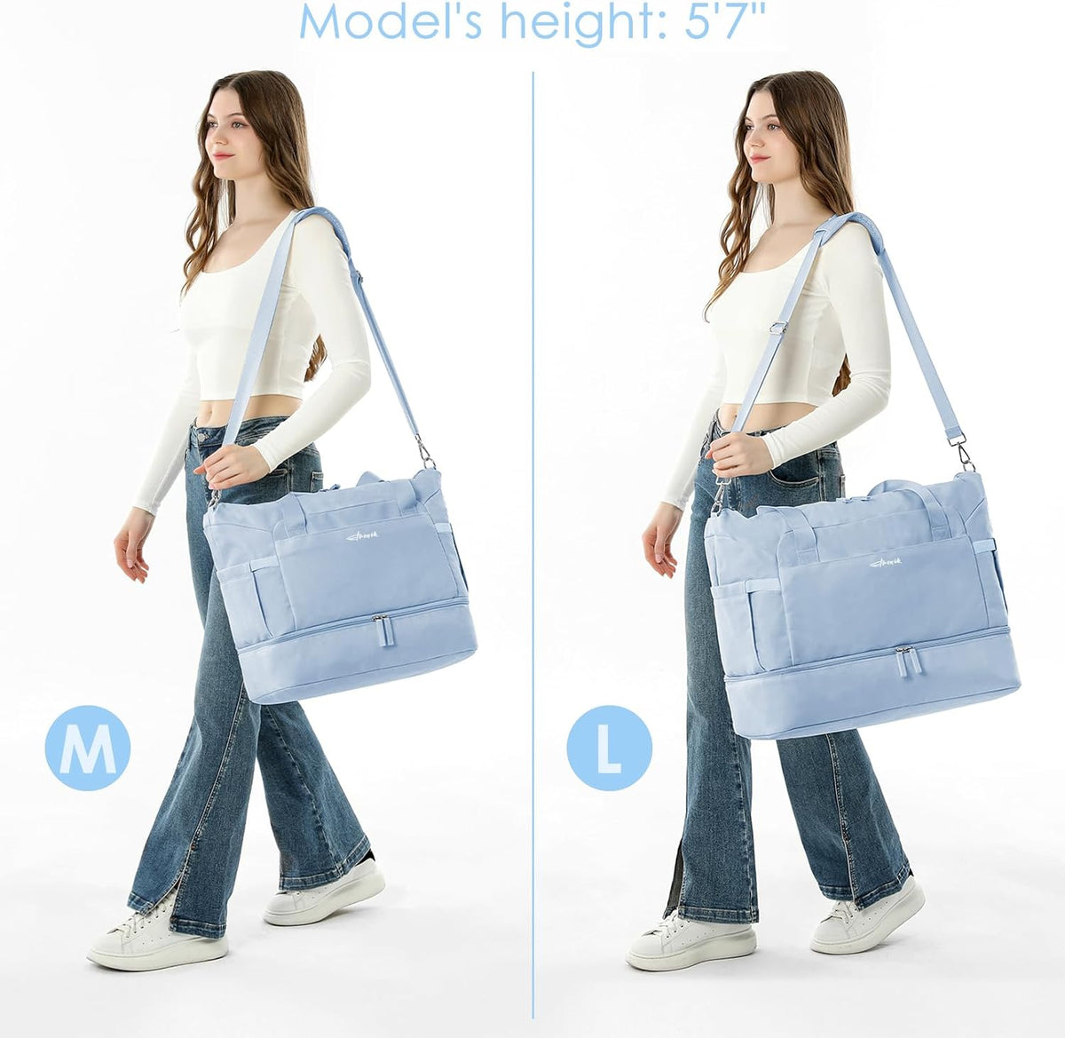 Gym Bag for Women, Personal Item Travel Bag with Shoes Compartment for Trip