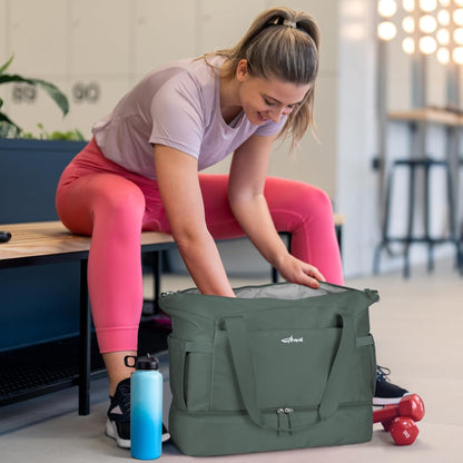Gym Bag for Women, Personal Item Travel Bag with Shoes Compartment for Trip