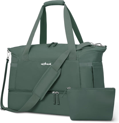 Gym Bag for Women, Personal Item Travel Bag with Shoes Compartment for Trip