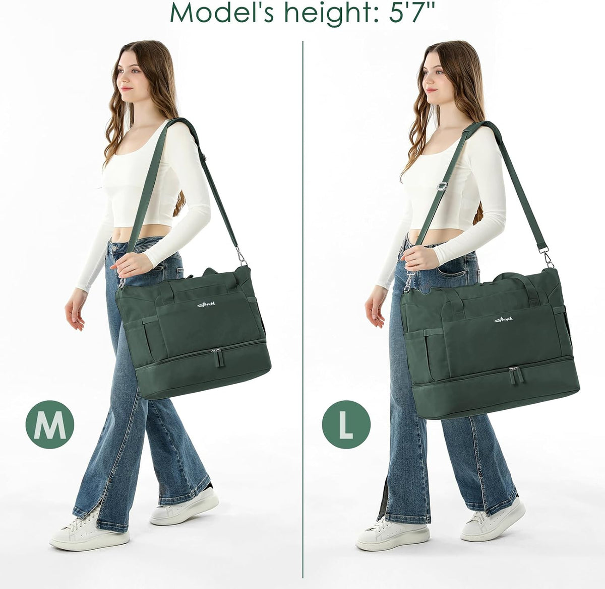 Gym Bag for Women, Personal Item Travel Bag with Shoes Compartment for Trip