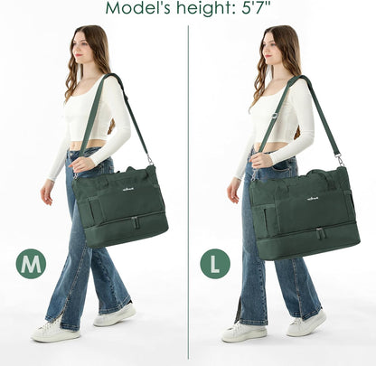 Gym Bag for Women, Personal Item Travel Bag with Shoes Compartment for Trip