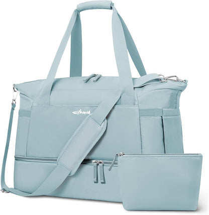 Gym Bag for Women, Personal Item Travel Bag with Shoes Compartment for Trip