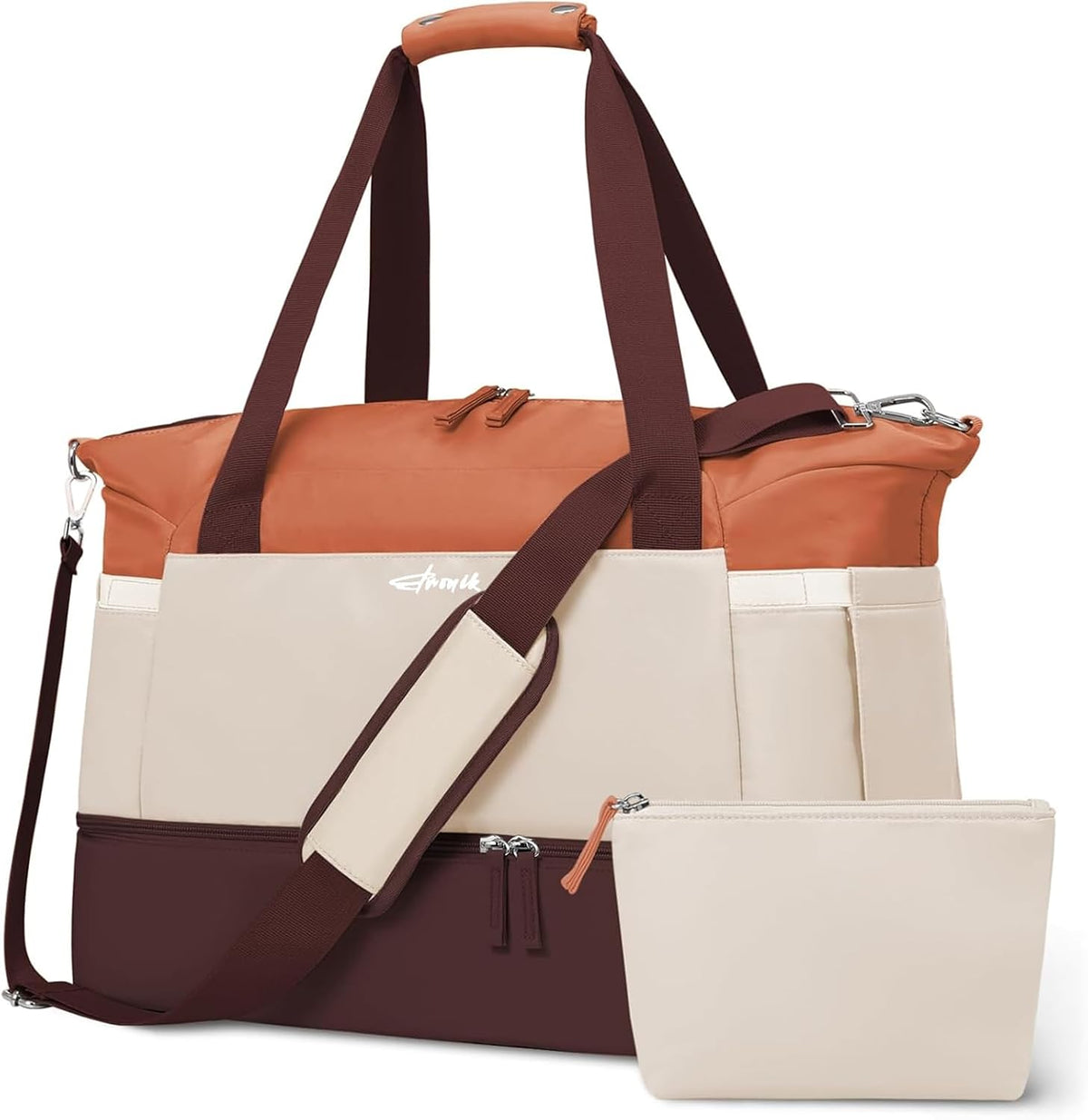 Gym Bag for Women, Personal Item Travel Bag with Shoes Compartment for Trip