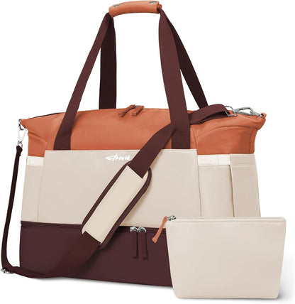 Gym Bag for Women, Personal Item Travel Bag with Shoes Compartment for Trip