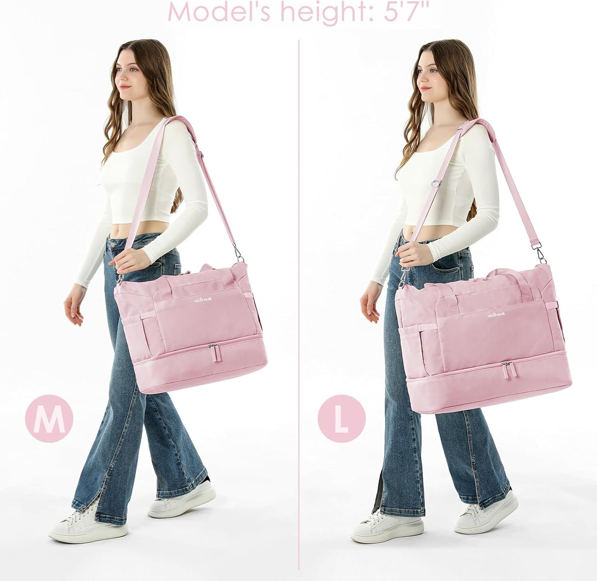 Gym Bag for Women, Personal Item Travel Bag with Shoes Compartment for Trip