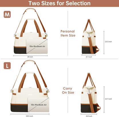 Gym Bag for Women, Personal Item Travel Bag with Shoes Compartment for Trip