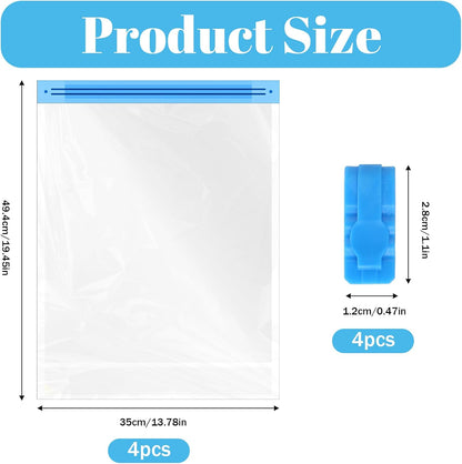 4 Pcs Roll Up Compression Bags, No Pump Needed