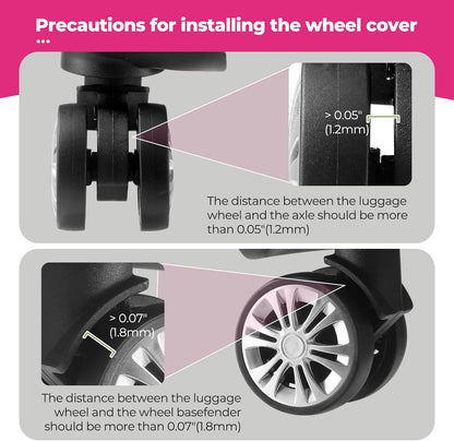 8Pcs Upgrade Luggage Wheel Covers, Travel Accessories (Hot Pink)