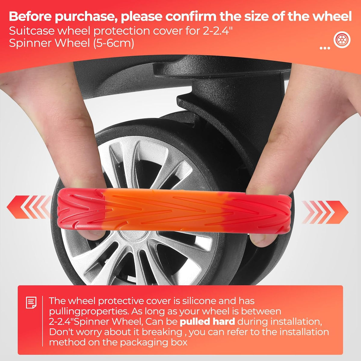 8Pcs Upgrade Luggage Wheel Covers, Travel Accessories (Hot Pink)