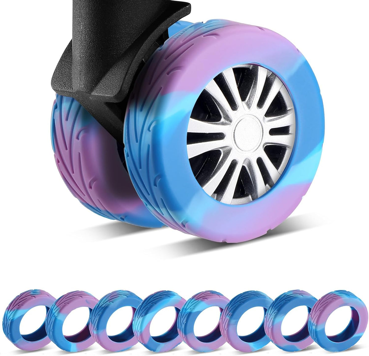 8Pcs Upgrade Luggage Wheel Covers, Travel Accessories (Hot Pink)
