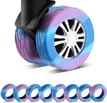 8Pcs Upgrade Luggage Wheel Covers, Travel Accessories (Hot Pink)