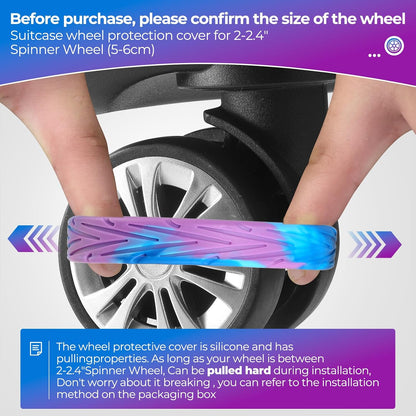 8Pcs Upgrade Luggage Wheel Covers, Travel Accessories (Hot Pink)