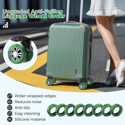 8Pcs Upgrade Luggage Wheel Covers, Travel Accessories (Hot Pink)