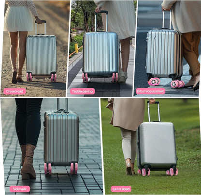 8Pcs Upgrade Luggage Wheel Covers, Travel Accessories (Hot Pink)