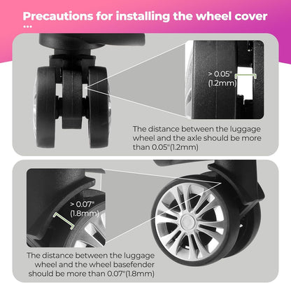 8Pcs Upgrade Luggage Wheel Covers, Travel Accessories (Hot Pink)