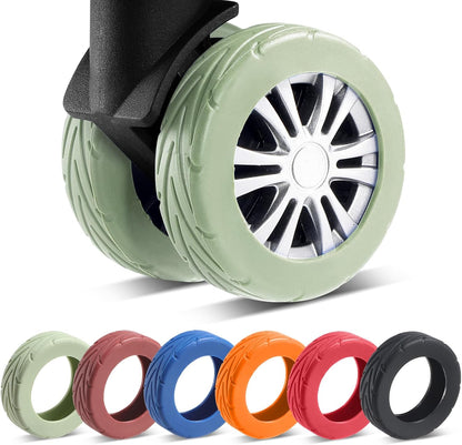 8Pcs Upgrade Luggage Wheel Covers, Travel Accessories (Hot Pink)