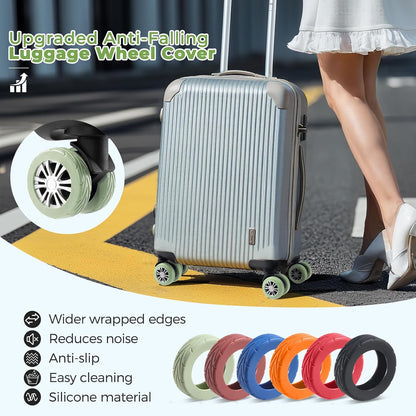 8Pcs Upgrade Luggage Wheel Covers, Travel Accessories (Hot Pink)