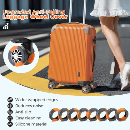 8Pcs Upgrade Luggage Wheel Covers, Travel Accessories (Hot Pink)